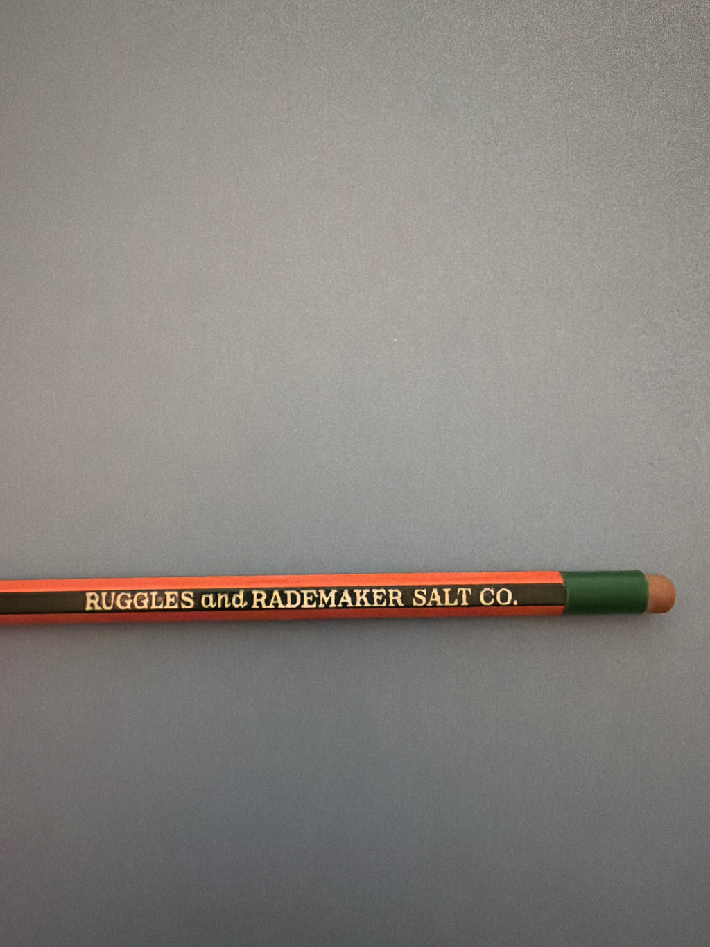 Vintage Ruggles and Rademaker Salt Co. Advertising Pencil (manufactured by Wallace Pencil Co.), c. 1942-1945
