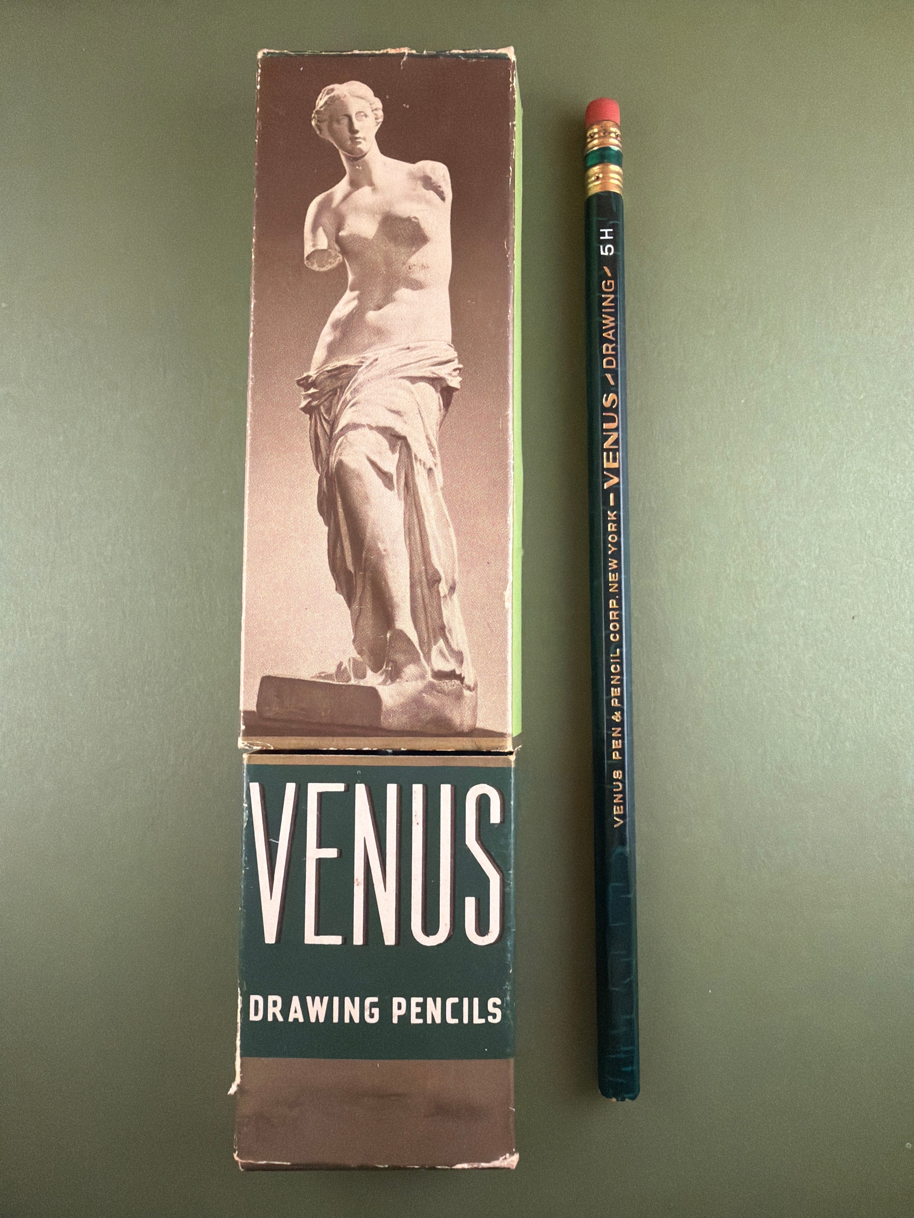 Venus Pen & Pencil Corp. Venus 3820 Vintage 5H Pencil, c. 1956-1967